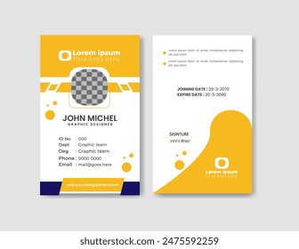 ID Card Template Design. Office Employee Id card vector. modern corporate identity business card template 