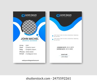 ID Card Template Design. Office Employee Id card vector. modern corporate identity business card template 