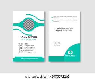 Diseño de Plantilla de tarjeta de identificación. Vector de tarjeta de identificación de empleado de oficina. Plantilla de tarjeta de visita corporativa moderna 