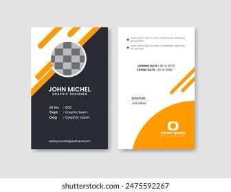 ID Card Template Design. Office Employee Id card vector. modern corporate identity business card template 