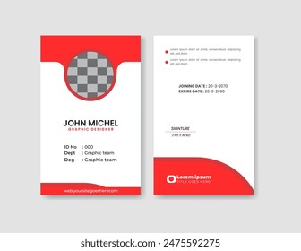 Diseño de Plantilla de tarjeta de identificación. Vector de tarjeta de identificación de empleado de oficina. Plantilla de tarjeta de visita corporativa moderna 