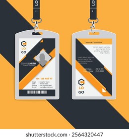 ID card template design for office, employee, staff, corporate, company, agency, IT service, student , school, college, university, medical, Multipurpose.