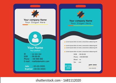 Vector de diseño de plantilla de tarjeta de identificación.