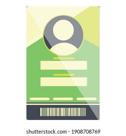 Icono de plantilla de tarjeta de identificación. Dibujo de la plantilla de tarjeta de identificación icono vectorial para diseño web aislado en fondo blanco