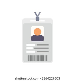 Id card template icon flat vector. Office pass. Staff personal isolated