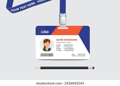 ID card template. Medical identity badge