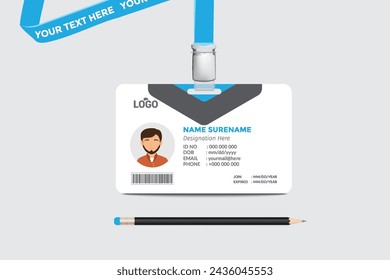 ID card template. Medical identity badge