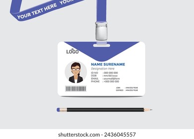 ID card template. Medical identity badge