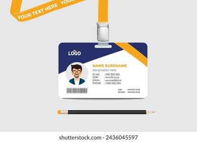 ID card template. Medical identity badge