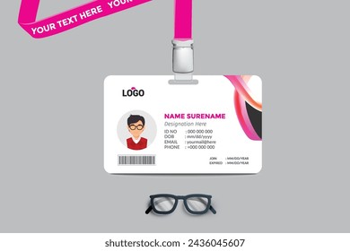 ID card template. Medical identity badge