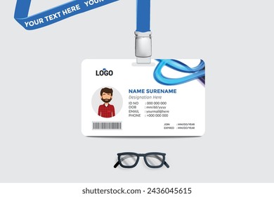 ID card template. Medical identity badge