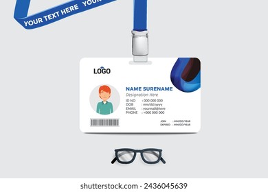 ID card template. Medical identity badge