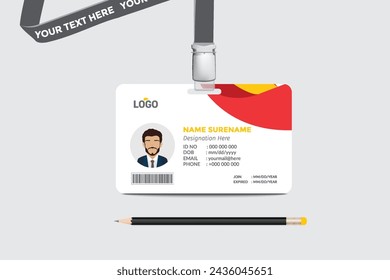 ID card template. Medical identity badge