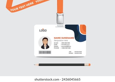 ID card template. Medical identity badge