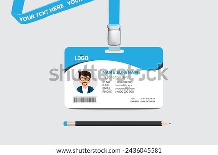 ID card template. Medical identity badge