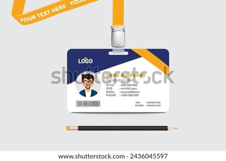 ID card template. Medical identity badge