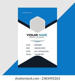 Id card template professional id card design template with Blue black. corporate modern business id card design template