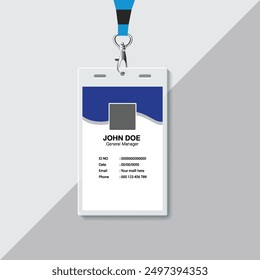 Id card template professional id card design template with Blue black. corporate modern business id card design template