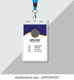 Id card template professional id card design template with Blue black. corporate modern business id card design template