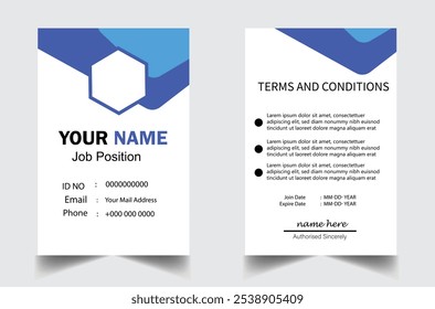 ID-Karte Vorlage professionelle ID-Karte Design-Vorlage mit Blau schwarz. modernes Business-ID-Kartendesign 