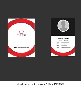 id card template with red colors