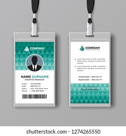 ID card template with triangle pattern style