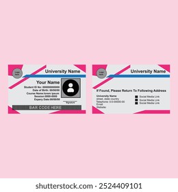 ID Card Template For University, College students. 