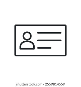 ID Card thin line icons. Perfect pixel on transparent background