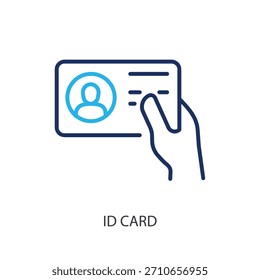 Iconos de línea delgada de tarjeta de identificación. Ilustración vectorial original.