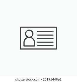 ID card thin liner icon isolated