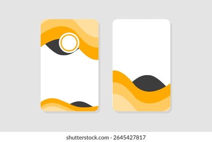 Carte d'identité avec deux designs de cartes de visite abstraits jaunes et gris pour une marque moderne.