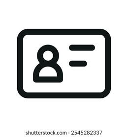 ID-Karte UI-Symbol, persönlicher Pass einfache Zeile Benutzeroberfläche Vektorsymbol