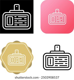 Id Card Unique Vector Icon Illustration