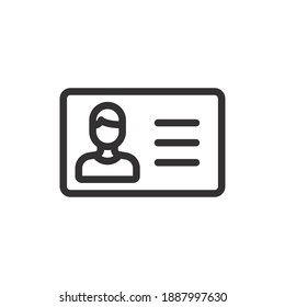 Id card, user access line icon for web template and app. Vector illustration design on white background. EPS 10