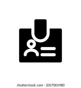 id card user name icon solid style vector
