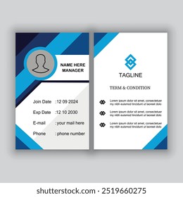 Plantilla de diseño de Vector de tarjeta de identificación. Ilustración de tarjeta de identificación de Profesional.