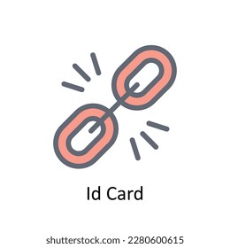 ID Card Vector Fill Umrisssymbole. Einfache Stockillustrationsmaterial 