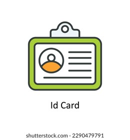 Id Card Vector  Fill outline Icons. Simple stock illustration stock