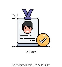 Ilustración de estilo de Vector de tarjeta de identificación. Símbolo sobre fondo blanco EPS 10 Archivo