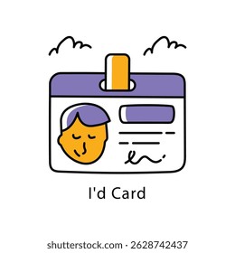 I'd Card Vector Filled Outline Style Icon. Eps 10 file