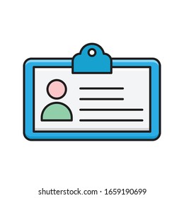 id card vector flat color icon 