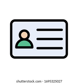 id card vector flat color icon 