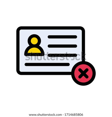 id card vector flat color icon 