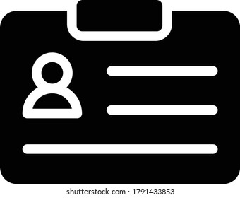 id card vector glyph flat icon 