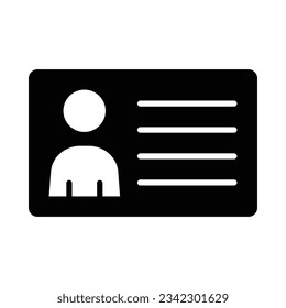 Id Card Vector Glyph Icon For Personal And Commercial Use.
