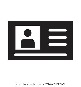 Id Card Vector Glyph Icon For Personal And Commercial Use.
