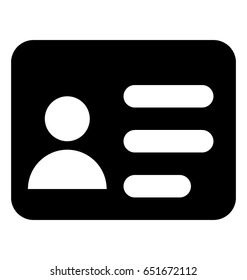 Id Card Vector Icon