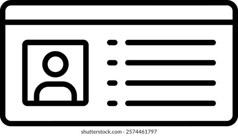 Id card vector icon. Can be used for printing, mobile and web applications.