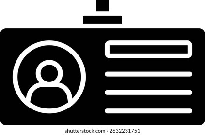 Ícone de vetor do Cartão de Identificação. Pode ser usado para impressão, aplicativos móveis e da Web.