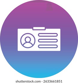 Ícone de vetor do Cartão de ID. Pode ser usado para impressão, aplicativos móveis e da Web.